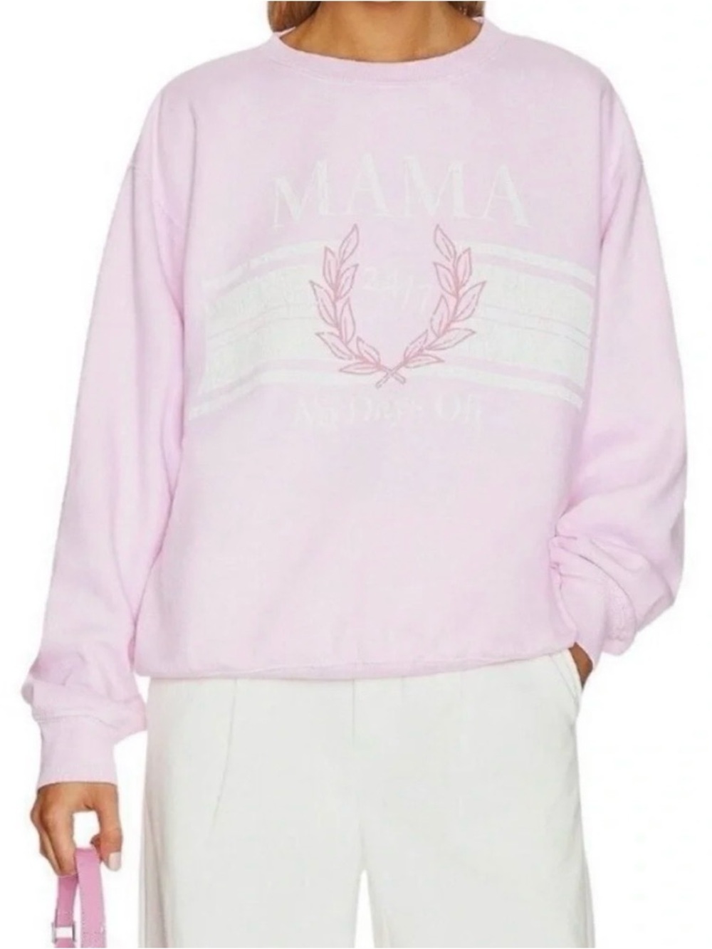 Show Me Your MuMu Pink Mama No Days Off Graphic Crewneck Sweater